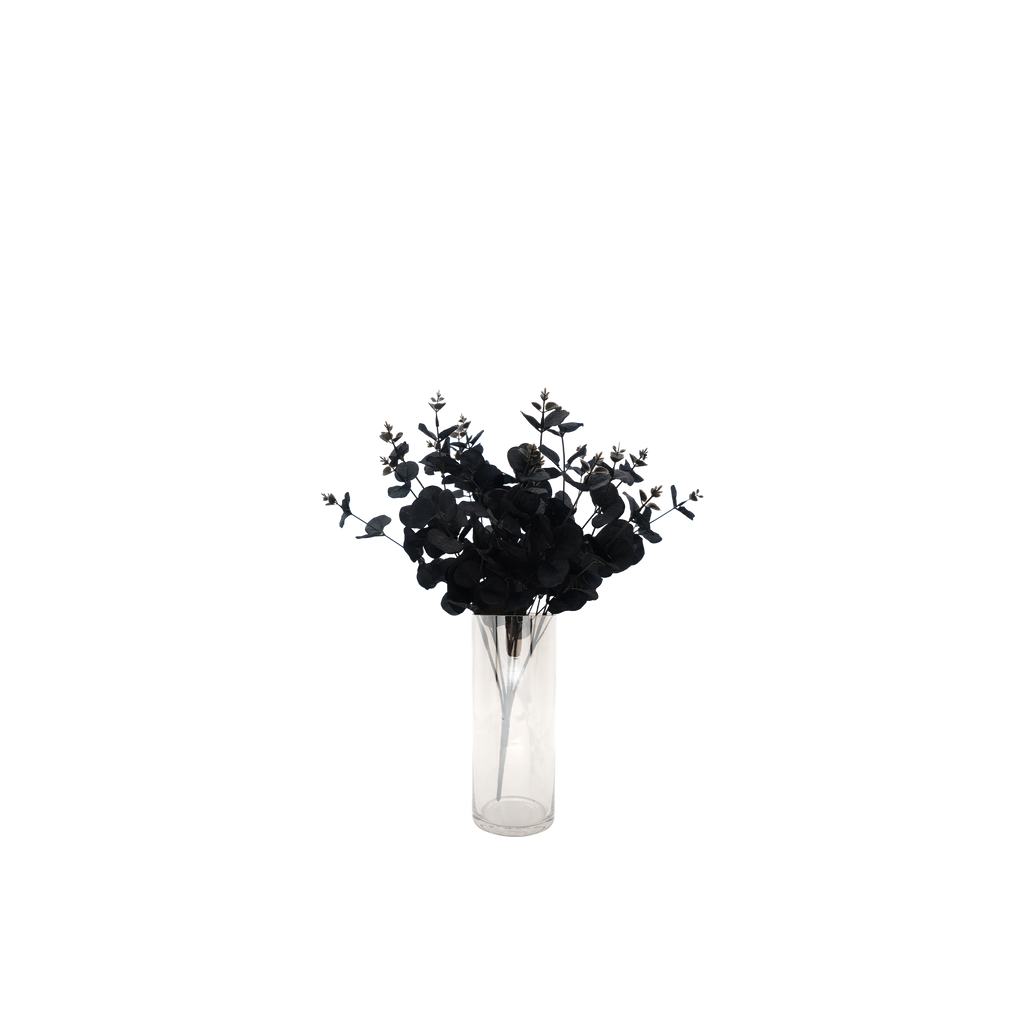Faux Nordic Black Eucalyptus Leaf Stem
