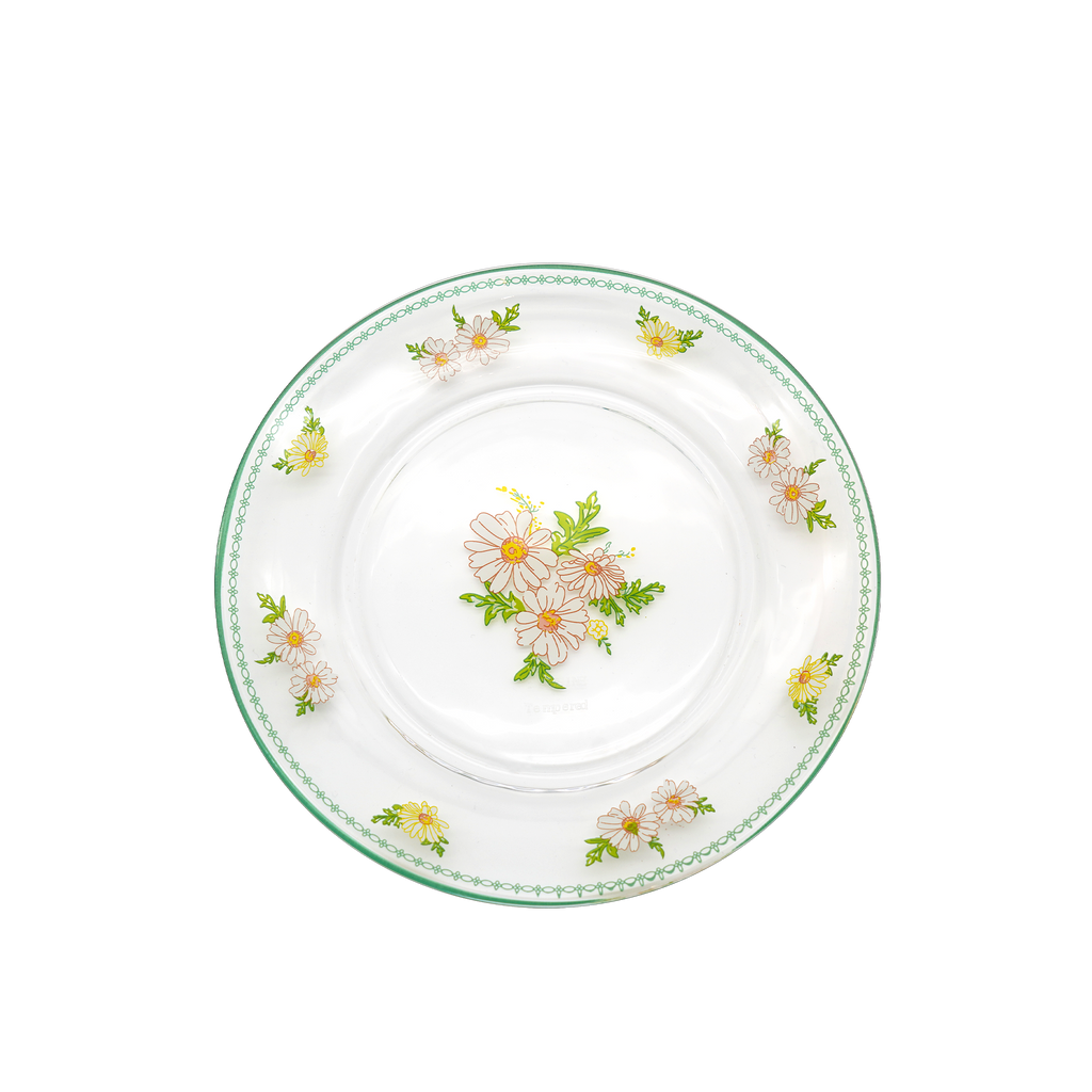 Bouquet Glass Flat Plate blue
