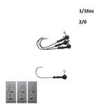 Vike 1/16 oz Round Jig Head with a Size 2/0 Hook Tungsten, 4 pack