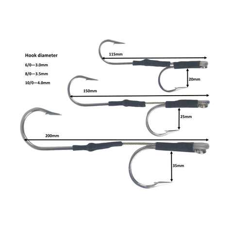 Swimerz Jigging & Trolling Hooks, 180 Double, 6/0, Qty 3