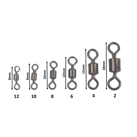 Swimerz Rolling Swivels, Size 2, 15 pack