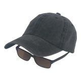 BSTC 6-Panel Baseball Cap, Distressed Cotton, Charcoal