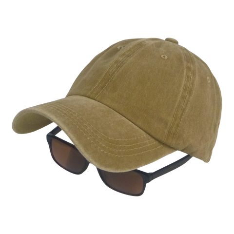 BSTC 6-Panel Baseball Cap, Distressed Cotton, Tan