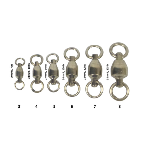 Swimerz Heavy Duty Ball Bearing Swivels, Size 3, 20 pack