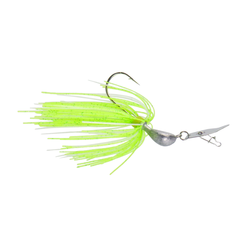 Dekoi 7gm Bladed Swim Jig, Chatterbait, Green Flash, 2 pack