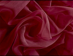 2 Long Drop Sheer Voile Curtains 592cm wide 270cm Drop Pinch Pleat + Hooks Wine