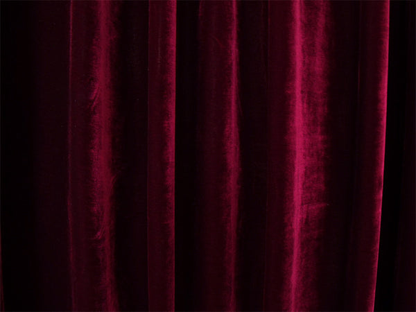 Long 4-Way Stretch Velvet Curtains 600x265cm with 30 hooks Pinch Pleat Burgundy