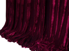 Long 4-Way Stretch Velvet Curtains 600x265cm with 30 hooks Pinch Pleat Burgundy