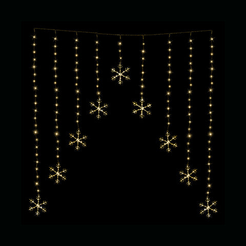 LED Snowflakes Curtain Lights avialable in 2 Colors - Warm White