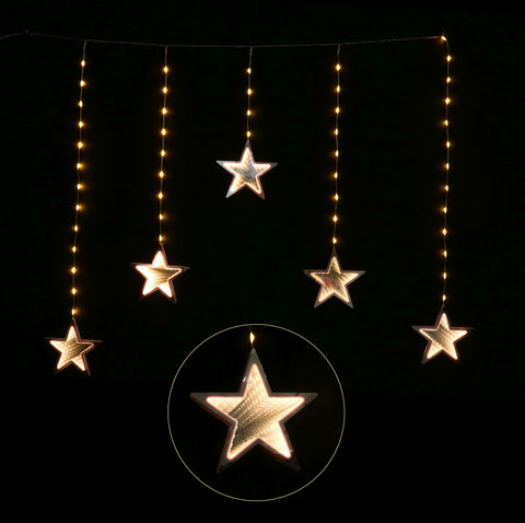 LED Infinity Stars Curtain Lights avaiable in 2 Colors - Cool White