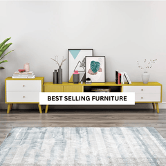 NNECN Modern TV Stand Side table & Coffee Table package for Living Room