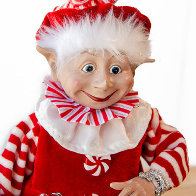 CHRISTMAS CANDY STRIPE BOY ELF RD/WH 65CM