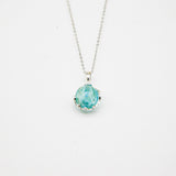 Gift Box - Aroma Necklace White Gold - Planet Celestial Aqua (Light Blue) + Purify Oil Blend