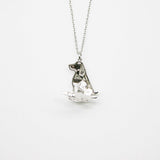 Gift Box - Dog White Gold Aroma Necklace + Purify Oil Blend