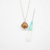 Gift Box - Aroma Necklace White Gold - Planet Plutonian Amethyst (Golden Purple) + Purify Oil Blend