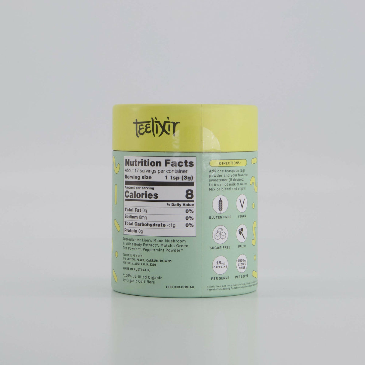 Teelixir Organic Mushroom Matcha Latte 500g – NT Deals