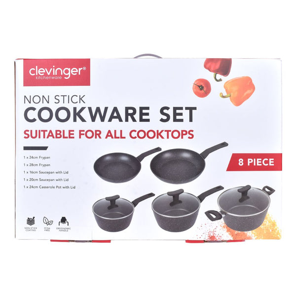 Clevinger 8 Piece Non-Stick Cookware Set