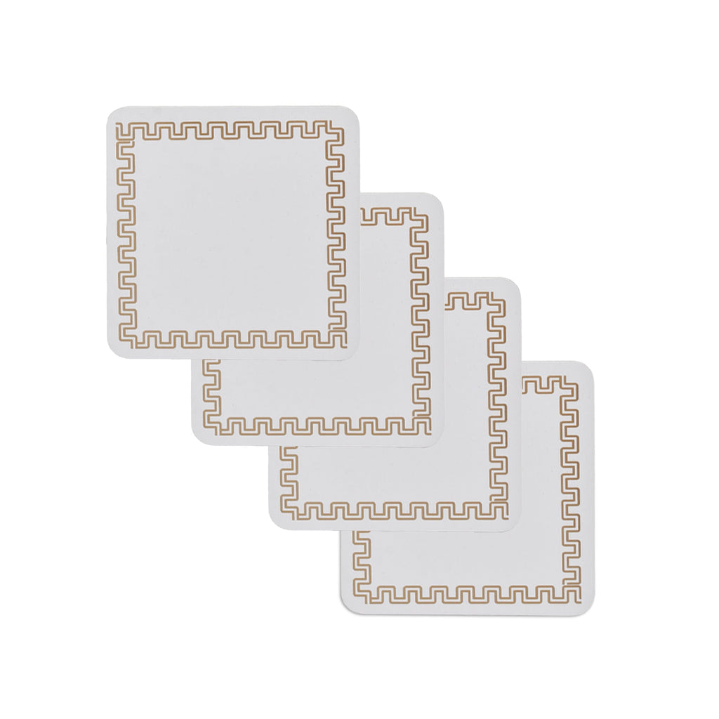 Clevinger Set of 4 MDF Coasters Gold Border