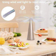 Battery Operated Shoo-Fly Chemical Free Fly Repellent Fan Gold