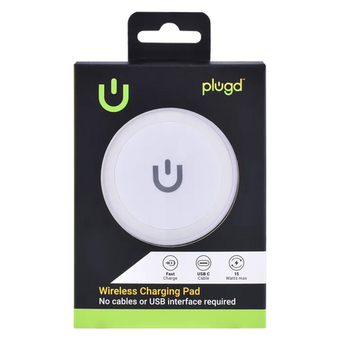 PLUGD 15W USB-C Qi Wireless Charging Pad for iPhone & Android Phones