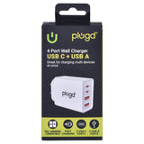 4 PORT  WALL CHARGER USB C+USB A