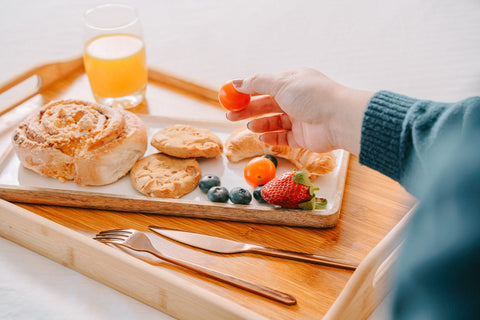 Bamboo Serving Tray With Drawer