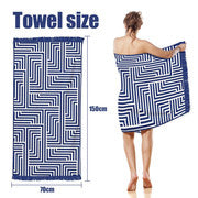 Rectangular Quick Dry Beach Towel with Tassel