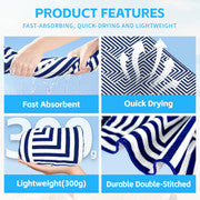 Rectangular Quick Dry Beach Towel with Tassel