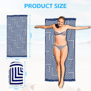 Rectangular Quick Dry Beach Towel with Tassel