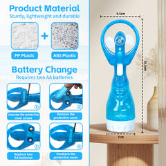 Lazy Dayz Water Spray Fan - Blue