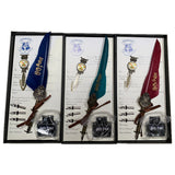 Harry Potter Vintage Feather Dip Pen Writing Set with ink Calligraphy Quill Pen Gifts - DARK GREEN