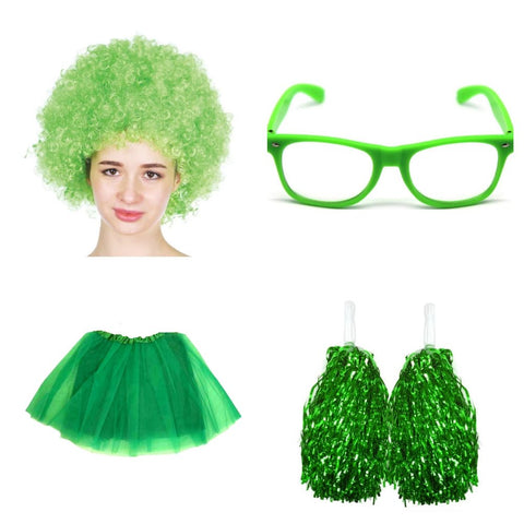 School house carnival colour celebrates kit Wig Glasses Tutus and Pom Poms - Yellow