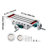 Compound Milling Machine Worktable 450x170mm 2 Axis Cross Slide Drill Vice