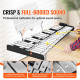 32 Note Glockenspiel Xylophone Bell Kit, Professional Percussion Instrument Set with Mallets, Drum Sticks, Music Stand, Adjustable Stand and Carrying Bag for Students & Adults