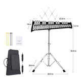 32 Note Glockenspiel Xylophone Bell Kit, Professional Percussion Instrument Set with Mallets, Drum Sticks, Music Stand, Adjustable Stand and Carrying Bag for Students & Adults