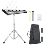 32 Note Glockenspiel Xylophone Bell Kit, Professional Percussion Instrument Set with Mallets, Drum Sticks, Music Stand, Adjustable Stand and Carrying Bag for Students & Adults