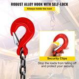 Chain Sling 5/16" X 10' Engine Lift Chain G80 Alloy Steel Engine Chain Hoist Lifts 3 Ton with 4 Leg Grab Hooks and Adjuster