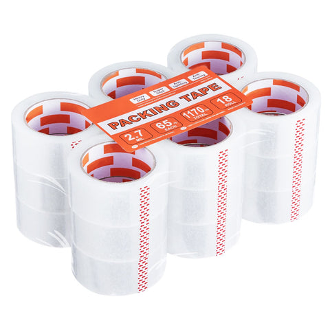 Packing Tape 18 Rolls 65 Yards Heavy Duty Clear Packing Tapes 2.7 Mil
