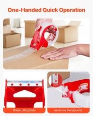 VEVOR Packing Tape 6 Rolls 65 Yards Clear Shipping Tape with Dispenser 2.7 Mil