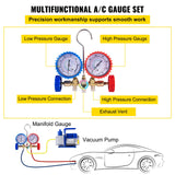 Vacuum Pump 4.8CFM 1/3HP Air Vacuum Pump HVAC A/C Air Refrigerant Rotary Vane Vacuum Pump Single Stage 4 Valve AC Manifold Gauge Set (4.8CFM1/3HP)