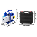 Vacuum Pump 4.8CFM 1/3HP Air Vacuum Pump HVAC A/C Air Refrigerant Rotary Vane Vacuum Pump Single Stage 4 Valve AC Manifold Gauge Set (4.8CFM1/3HP)