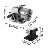 BS-0 Dividing Head 5 Inch, Precision Dividing Head Set with 5" 3-jaw Chuck & Tailstock Dividing Plates for Milling Machine