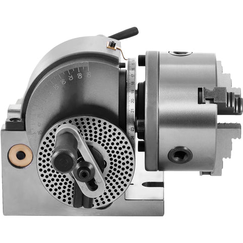BS-0 Dividing Head 5 Inch, Precision Dividing Head Set with 5" 3-jaw Chuck & Tailstock Dividing Plates for Milling Machine