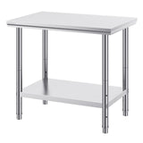 910x610mm Stainless Steel Kitchen Bench Commercial Work Food Prep Table