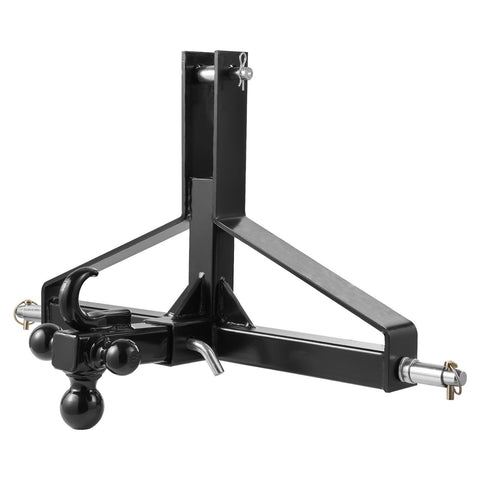 3 Point Trailer Hitch with 2 in Receiver, 3pt Quick Hitch Attachment, Heavy Duty Tractor Tow Drawbar Adapter, Compatible with Kubota, Mahindra, Ford, Yanmar, John Deere, Massey Ferguson