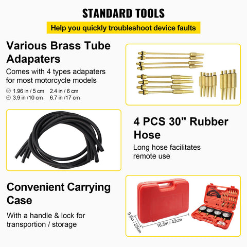 Fuel Vacuum Carburetor Synchronize Tool Kit Fuel Vacuum Carburetor Synchronizer carb sync Gauge Set with Rubber Hose