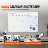 Magnetic Whiteboard Dry Erase Board 36" x 24" Wall Mounted for Office