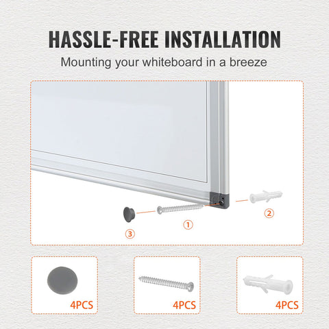 Magnetic Whiteboard Dry Erase Board 36" x 24" Wall Mounted for Office