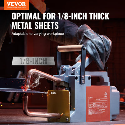 Portable Spot Welder, 1/8-inch Thick Spot Welder Machine with 8KVA Input Capacity, Handheld Welding Tip Gun Metal Sheet Spot Welding Machine for Carbon Steel, Aluminum Sheet