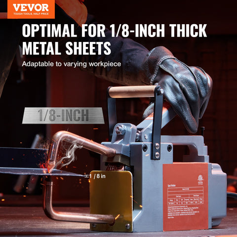 Portable Spot Welder, 1/8-inch Thick Spot Welder Machine with 8KVA Input Capacity, Handheld Welding Tip Gun Metal Sheet Spot Welding Machine for Carbon Steel, Aluminum Sheet